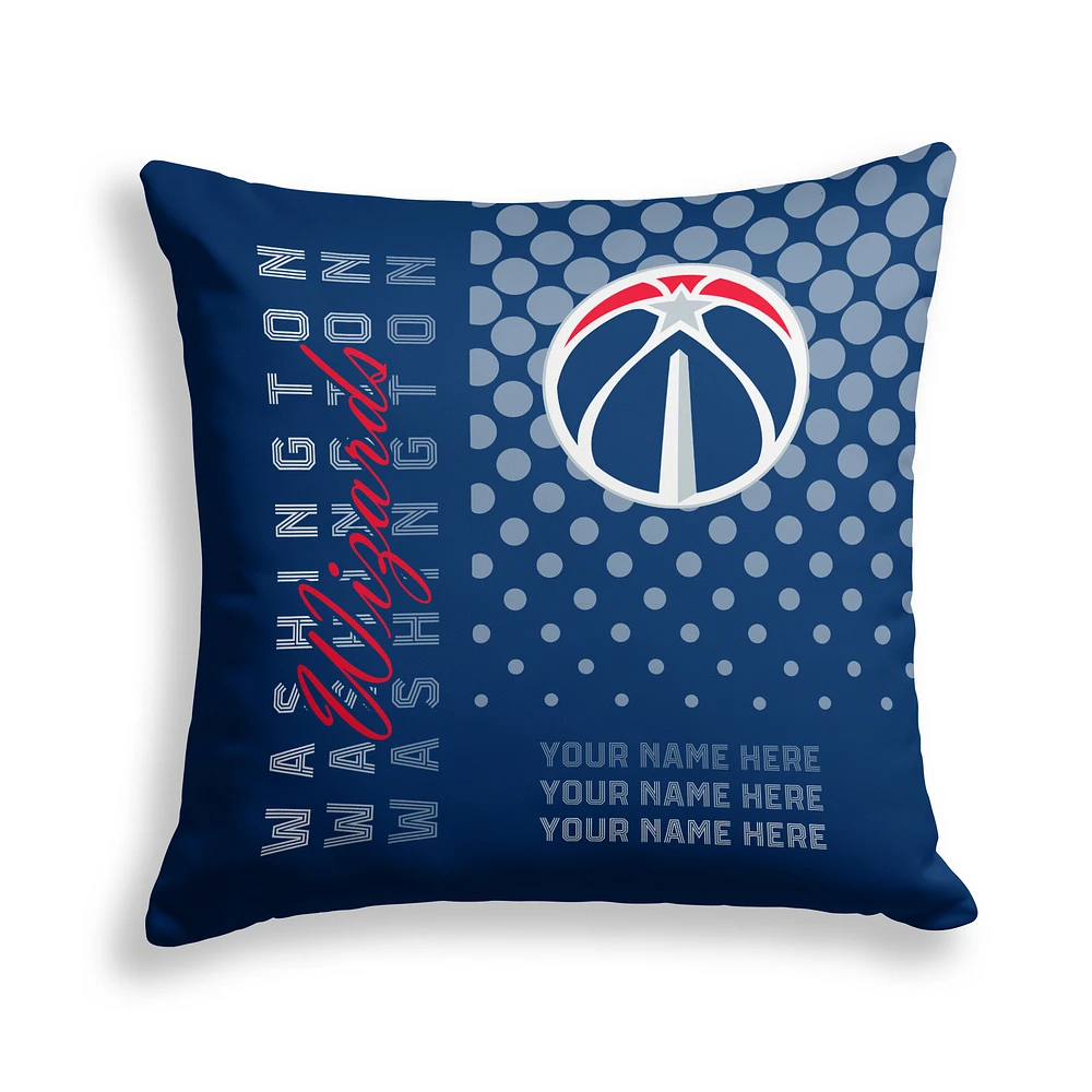 Pegasus Washington Wizards 18" x 18" Script Dot Fade Personalized Decor Pillow
