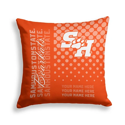 Pegasus Sam Houston State Bearkats 18" x 18" Script Dot Fade Personalized Decor Pillow