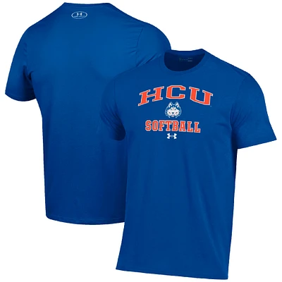 Men's Under Armour Royal Houston Christian Huskies Arch Softball Performance T-Shirt