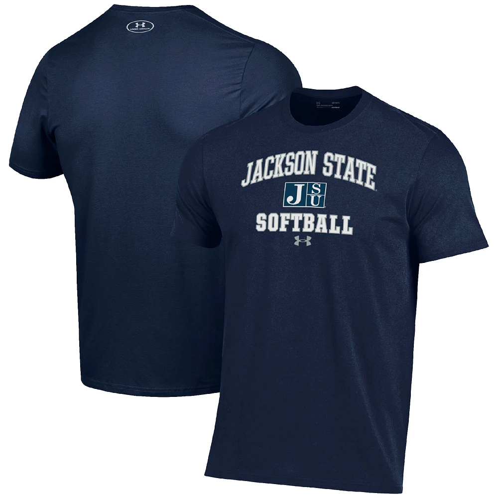Men's Under Armour Navy Jackson State Tigers Arch Softball Performance T-Shirt