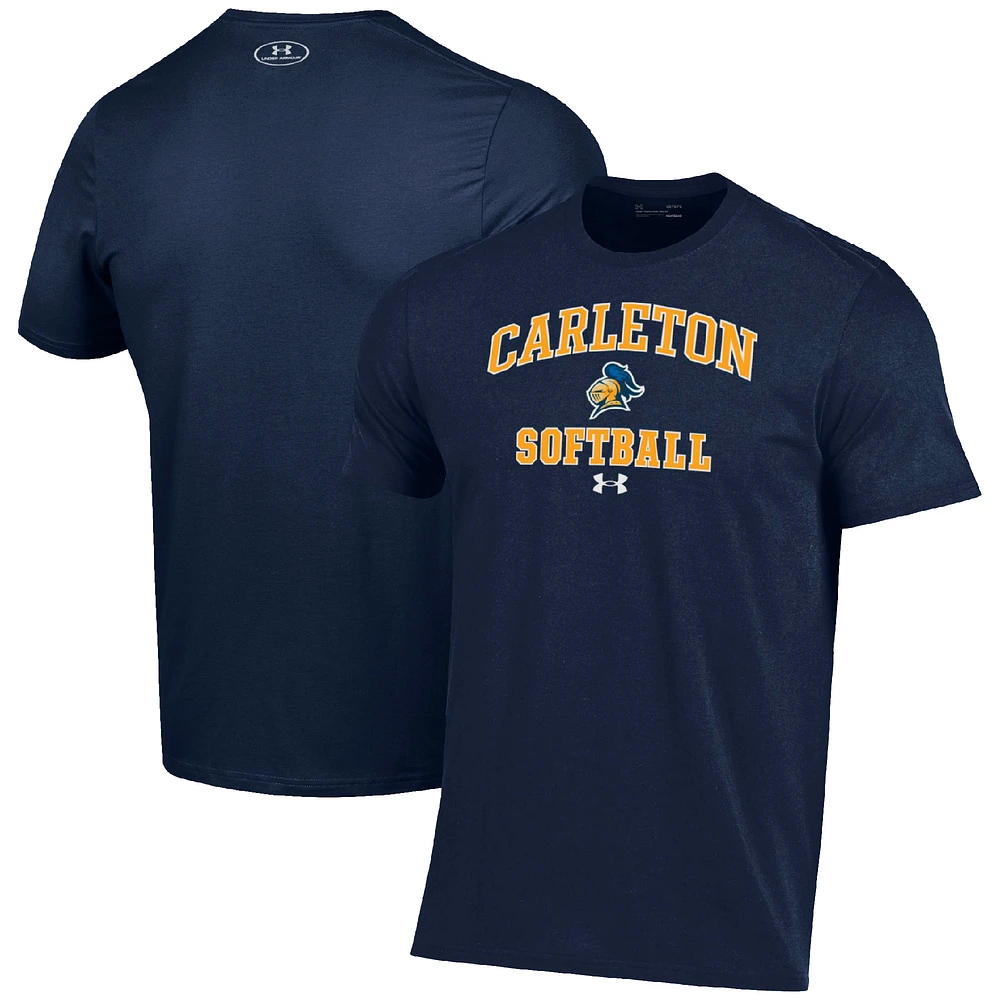Men's Under Armour Navy Carleton Knights Arch Softball Performance T-Shirt