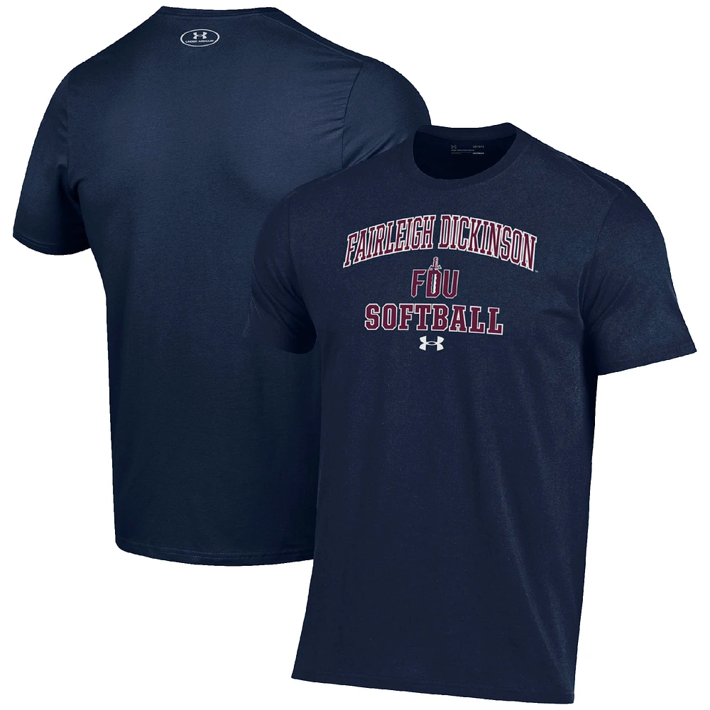 Men's Under Armour Navy Fairleigh Dickinson Knights Arch Softball Performance T-Shirt