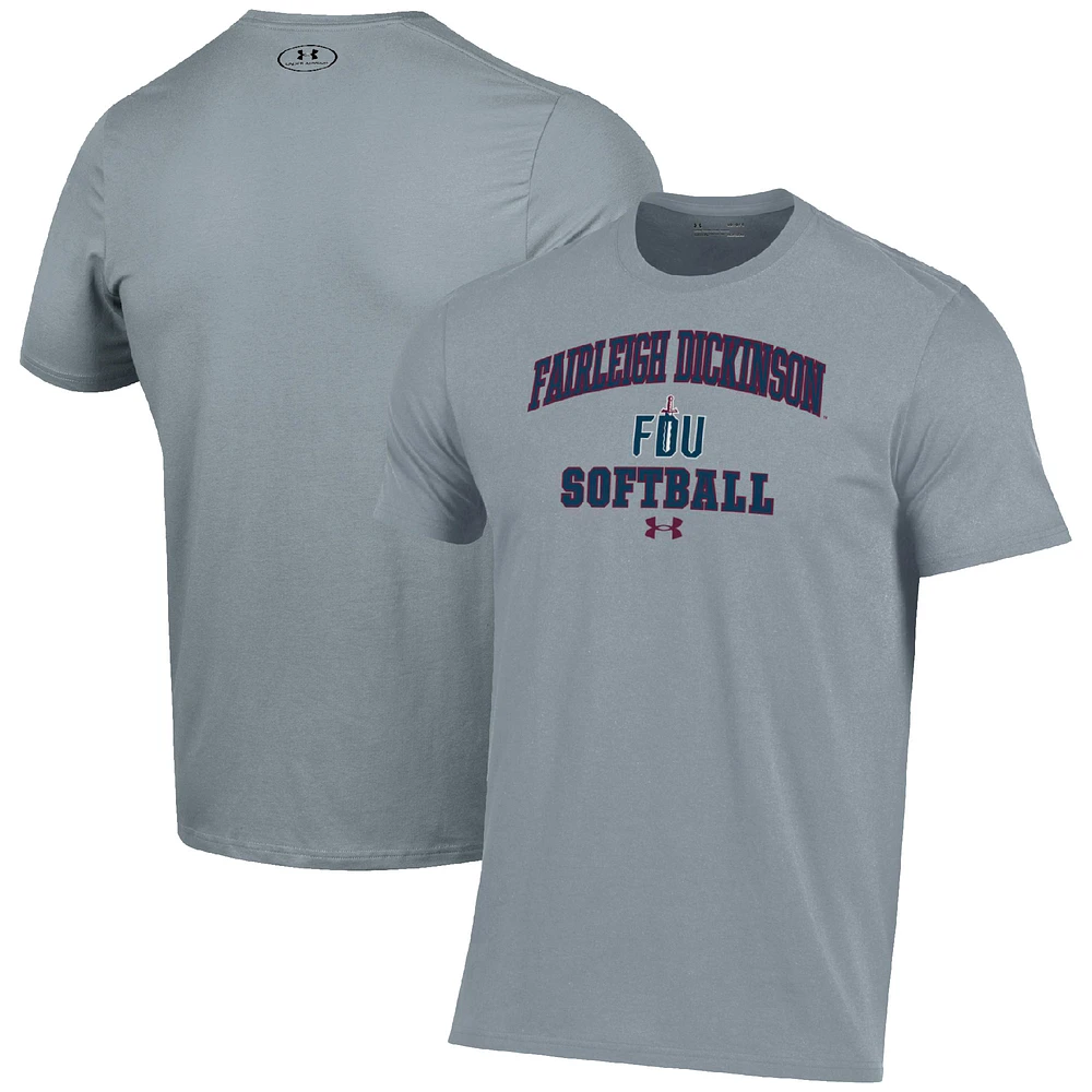 Men's Under Armour Gray Fairleigh Dickinson Knights Arch Softball Performance T-Shirt