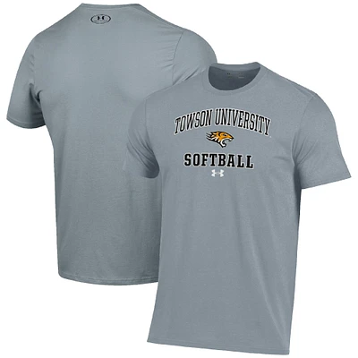 Men's Under Armour Gray Towson Tigers Arch Softball Performance T-Shirt