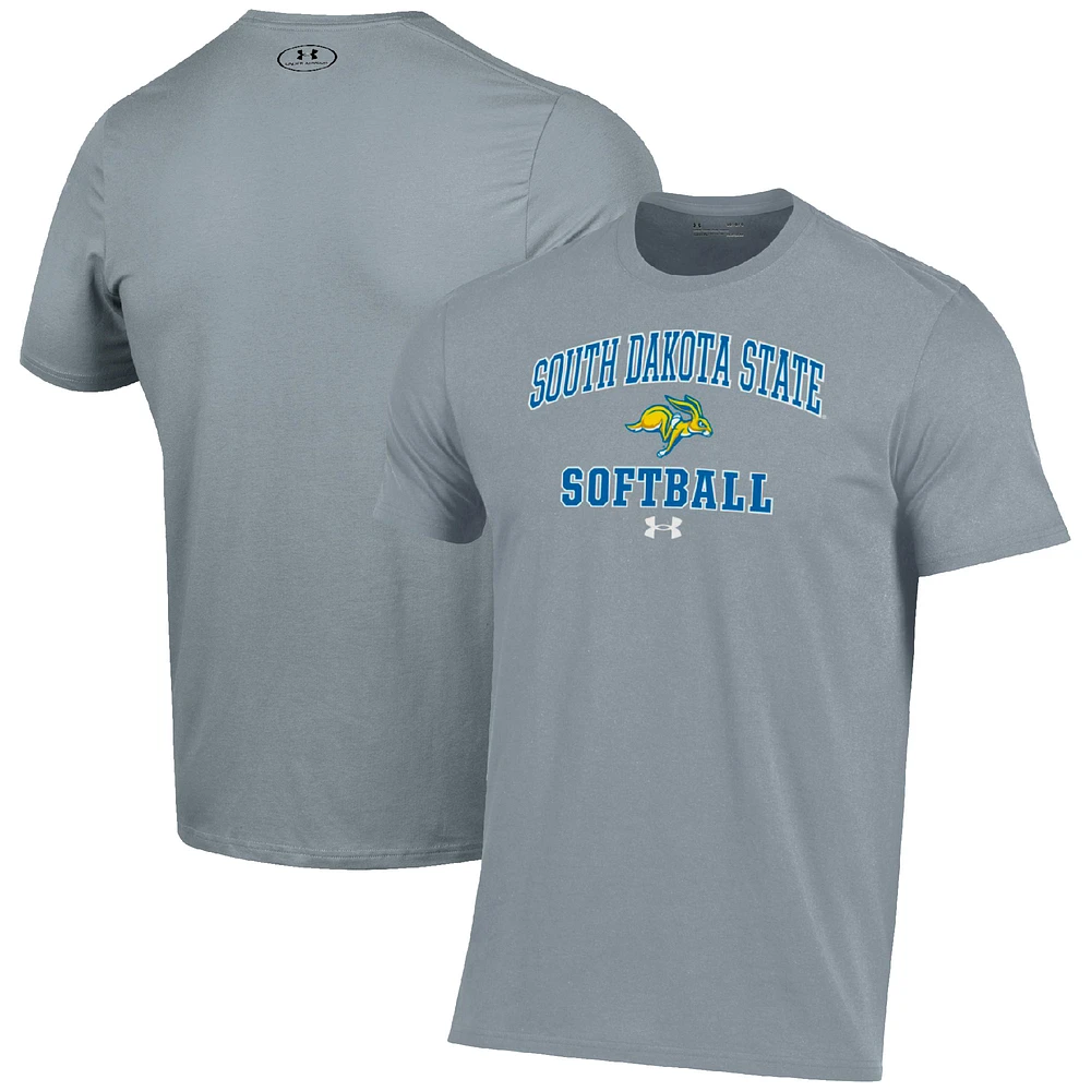Men's Under Armour Gray South Dakota State Jackrabbits Arch Softball Performance T-Shirt