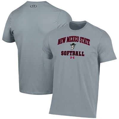 Men's Under Armour Gray New Mexico State Aggies Arch Softball Performance T-Shirt