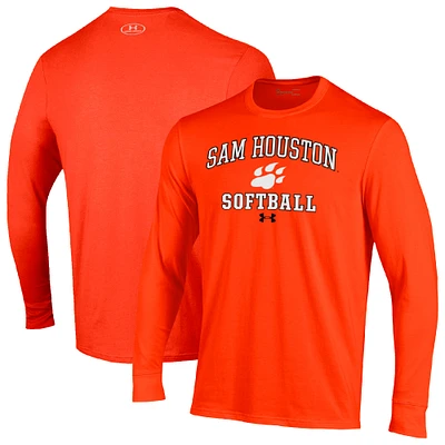 Men's Under Armour Orange Sam Houston State Bearkats Arch Softball Performance Long Sleeve T-Shirt