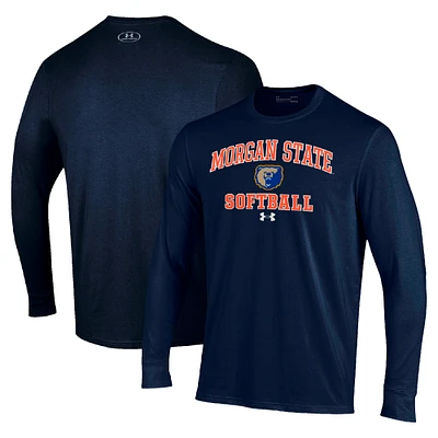 Men's Under Armour Navy Morgan State Bears Arch Softball Performance Long Sleeve T-Shirt