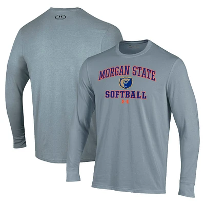Men's Under Armour Gray Morgan State Bears Arch Softball Performance Long Sleeve T-Shirt