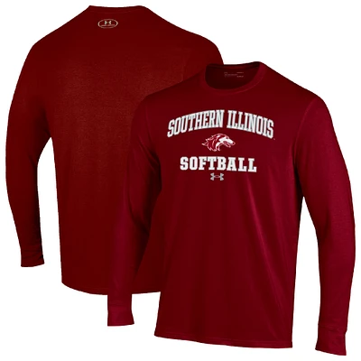 Men's Under Armour Maroon Southern Illinois Salukis Arch Softball Performance Long Sleeve T-Shirt