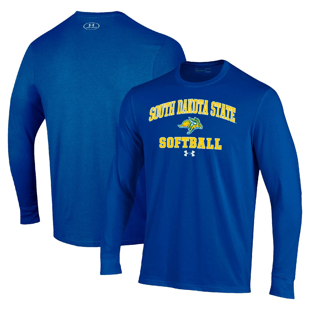 Men's Under Armour South Dakota State Jackrabbits Arch Softball Performance Long Sleeve T-Shirt