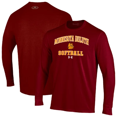 Men's Under Armour Maroon Minnesota Duluth Bulldogs Arch Softball Performance Long Sleeve T-Shirt