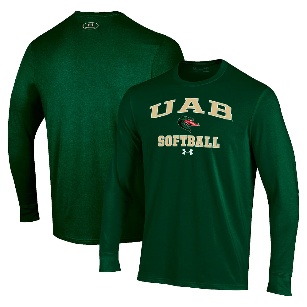 Men's Under Armour UAB Blazers Arch Softball Performance Long Sleeve T-Shirt