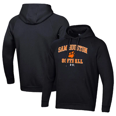 Men's Under Armour Black Sam Houston State Bearkats All Day Arch Softball Raglan Pullover Hoodie