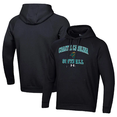 Men's Under Armour Black Coastal Carolina Chanticleers All Day Arch Softball Raglan Pullover Hoodie
