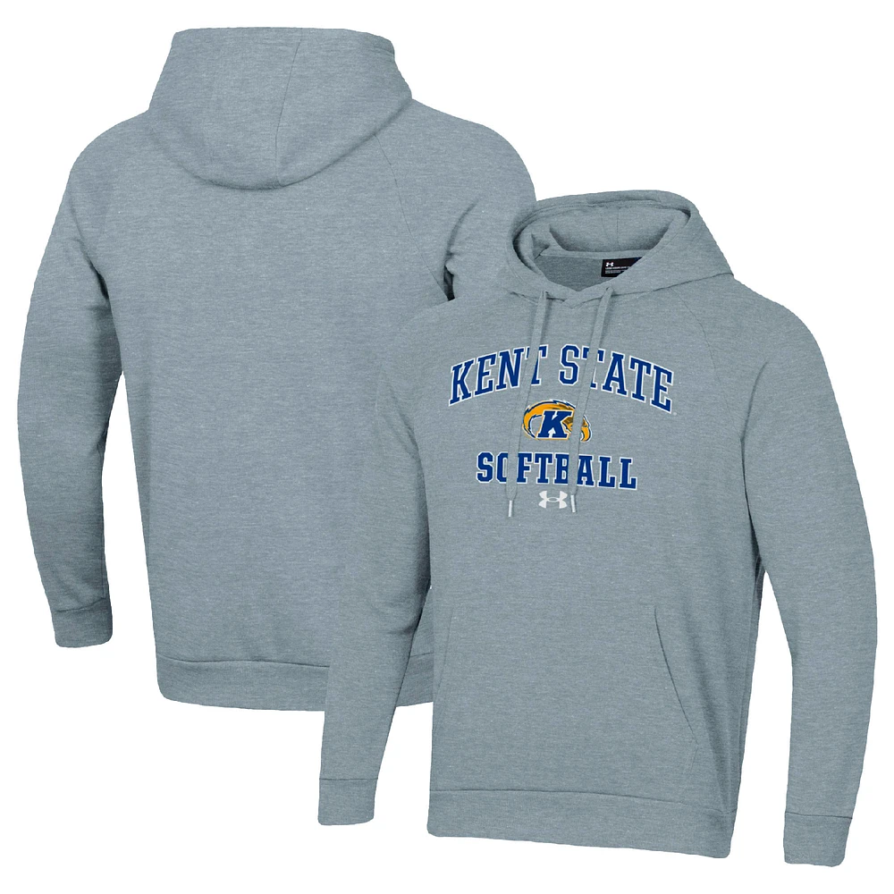 Men's Under Armour Gray Kent State Golden Flashes All Day Arch Softball Raglan Pullover Hoodie
