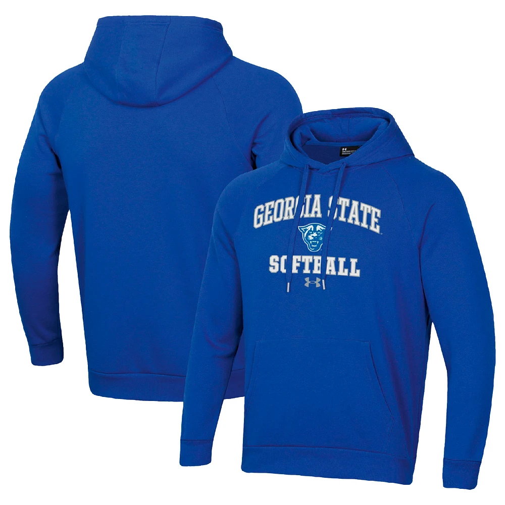 Men's Under Armour Blue Georgia State Panthers All Day Arch Softball Raglan Pullover Hoodie