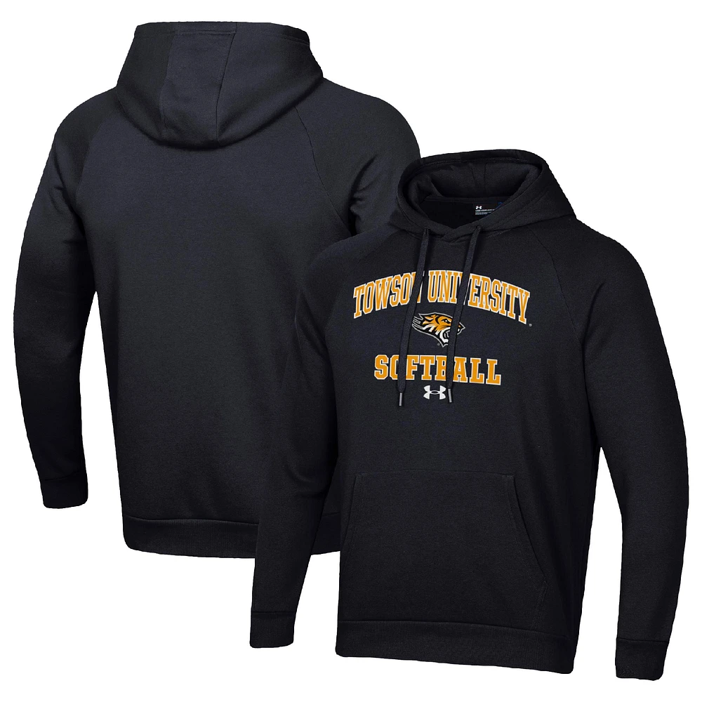 Men's Under Armour Towson Tigers All Day Arch Softball Raglan Pullover Hoodie