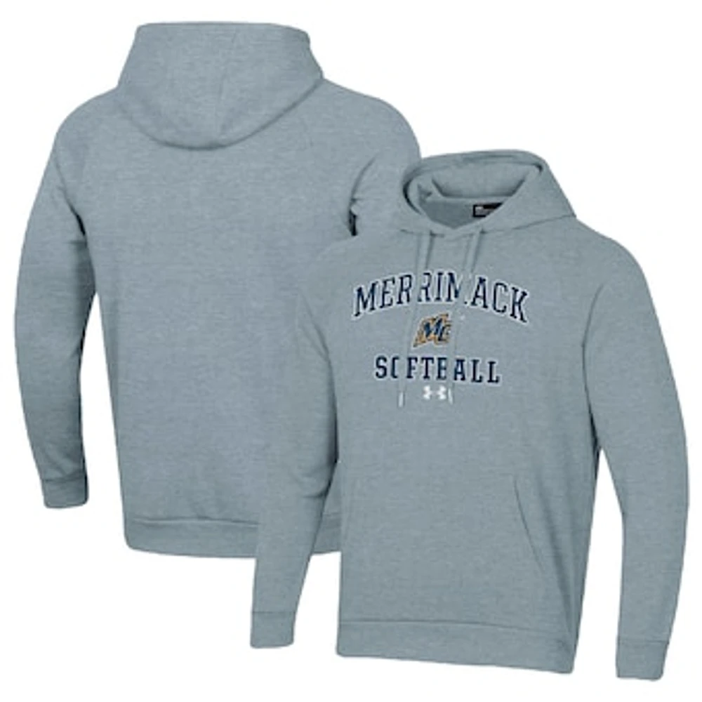 Men's Under Armour Gray Merrimack College Warriors All Day Arch Softball Raglan Pullover Hoodie