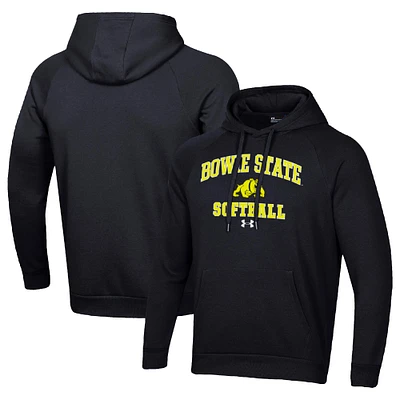 Men's Under Armour Black Bowie State Bulldogs All Day Arch Softball Raglan Pullover Hoodie