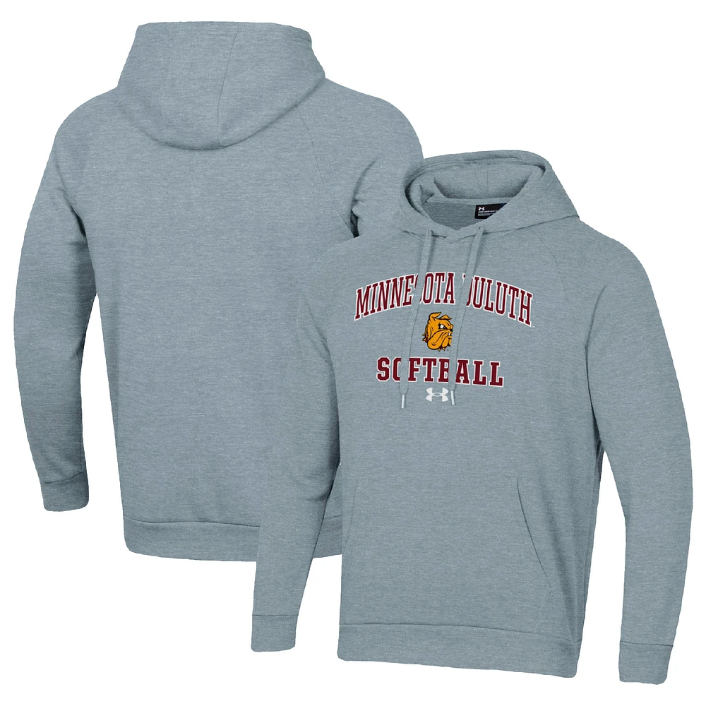 Men's Under Armour Gray Minnesota Duluth Bulldogs All Day Arch Softball Raglan Pullover Hoodie