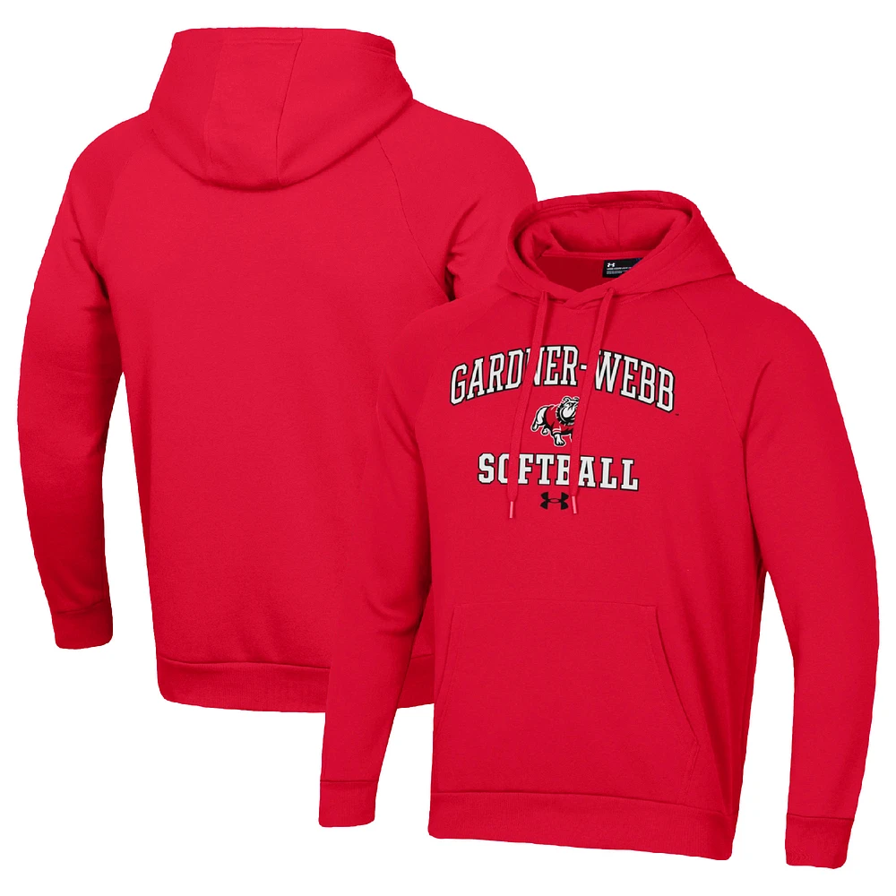 Men's Under Armour Scarlet Gardner-Webb Bulldogs All Day Arch Softball Raglan Pullover Hoodie