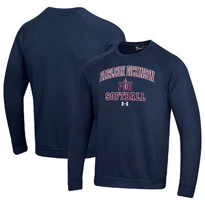 Men's Under Armour Navy Fairleigh Dickinson Knights All Day Arch Softball Fleece Raglan Pullover Sweatshirt