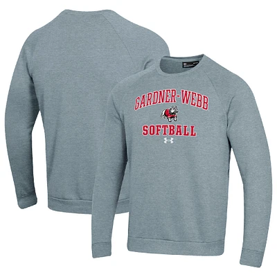 Men's Under Armour Gray Gardner-Webb Bulldogs All Day Arch Softball Fleece Raglan Pullover Sweatshirt