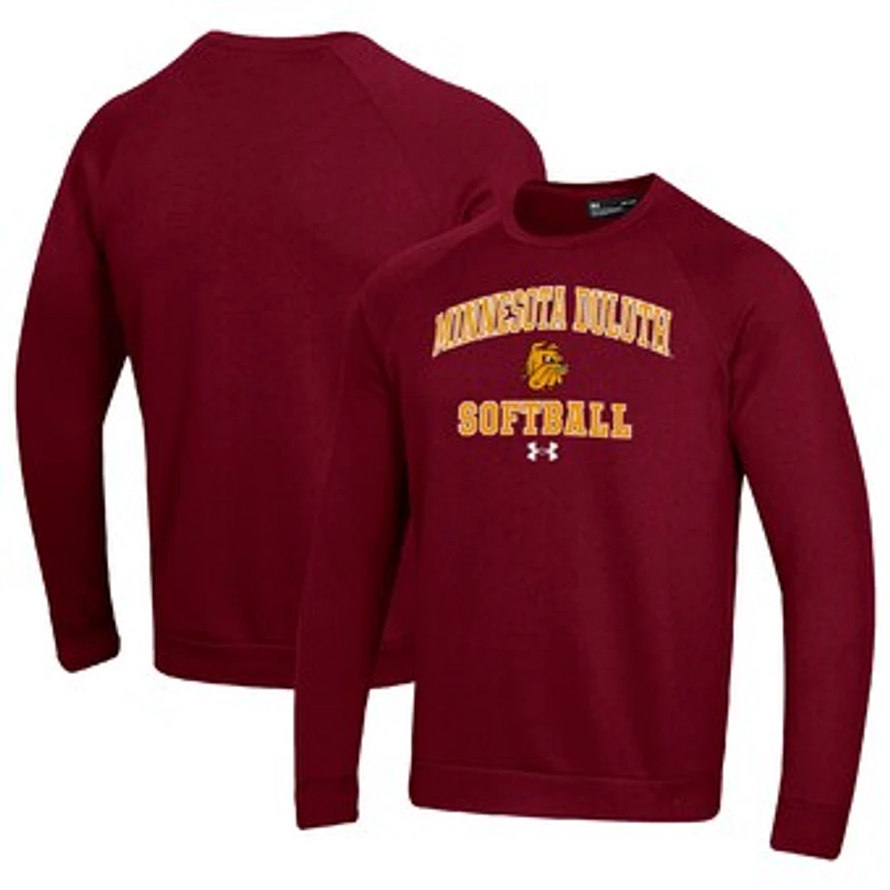 Men's Under Armour Maroon Minnesota Duluth Bulldogs All Day Arch Softball Fleece Raglan Pullover Sweatshirt