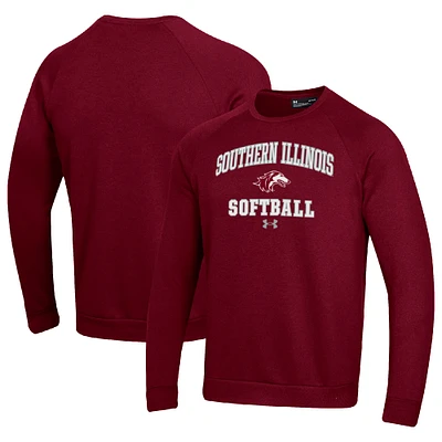 Men's Under Armour Maroon Southern Illinois Salukis All Day Arch Softball Fleece Raglan Pullover Sweatshirt