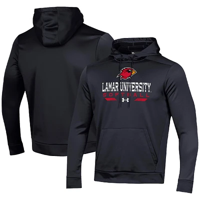 Men's Under Armour Black Lamar Cardinals Softball Pullover Hoodie