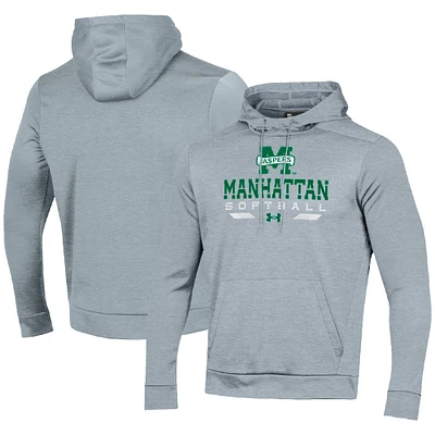 Men's Under Armour Gray Manhattan Jaspers Softball Pullover Hoodie