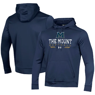 Men's Under Armour Navy Mount St. Mary's Mountaineers Softball Pullover Hoodie
