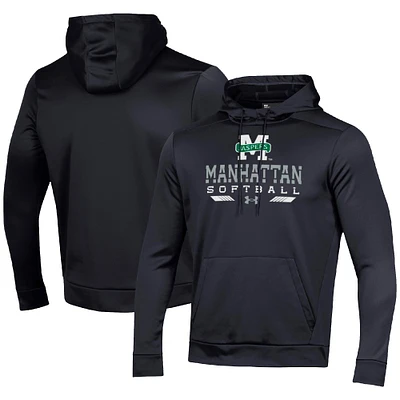 Men's Under Armour Black Manhattan Jaspers Softball Pullover Hoodie