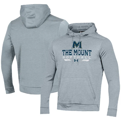 Men's Under Armour Gray Mount St. Mary's Mountaineers Softball Pullover Hoodie