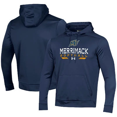 Men's Under Armour Navy Merrimack College Warriors Softball Pullover Hoodie