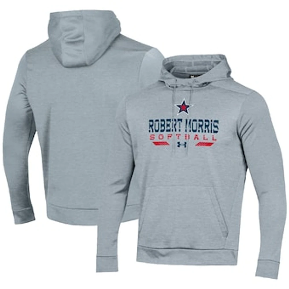 Men's Under Armour Gray Robert Morris Colonials Softball Pullover Hoodie