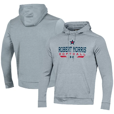 Men's Under Armour Gray Robert Morris Colonials Softball Pullover Hoodie
