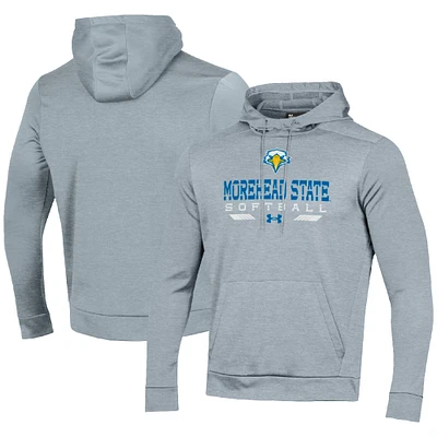 Men's Under Armour Gray Morehead State Eagles Softball Pullover Hoodie
