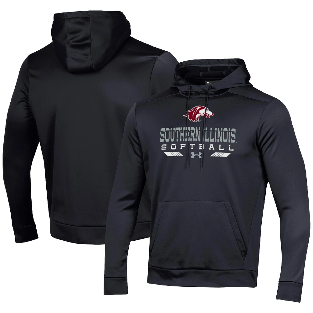 Men's Under Armour Black Southern Illinois Salukis Softball Pullover Hoodie