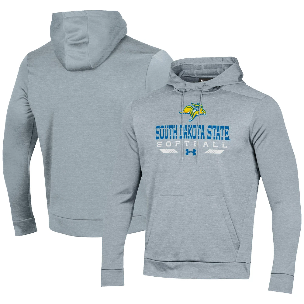 Men's Under Armour Gray South Dakota State Jackrabbits Softball Pullover Hoodie