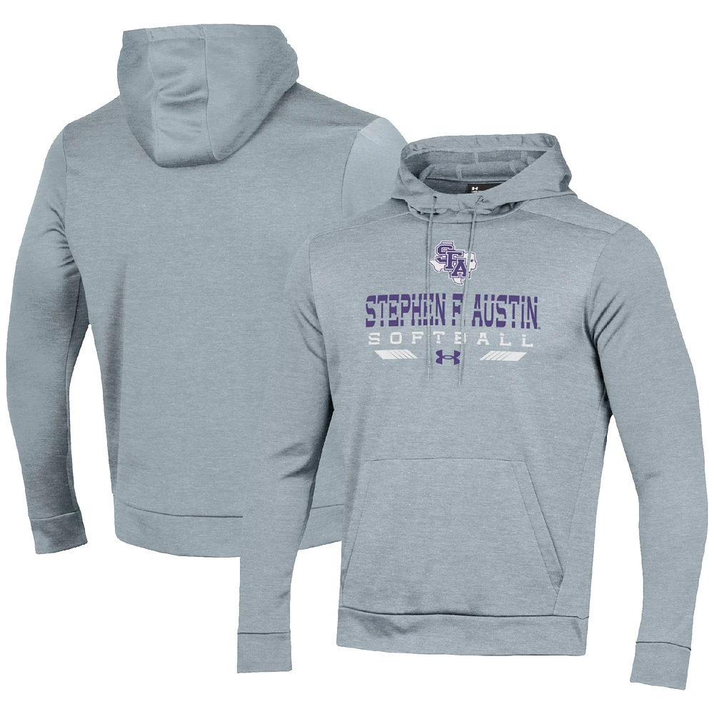 Men's Under Armour Gray Stephen F Austin Lumberjacks Softball Pullover Hoodie
