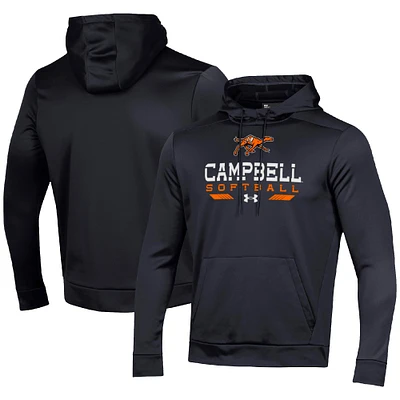 Men's Under Armour Black Campbell Fighting Camels Softball Pullover Hoodie