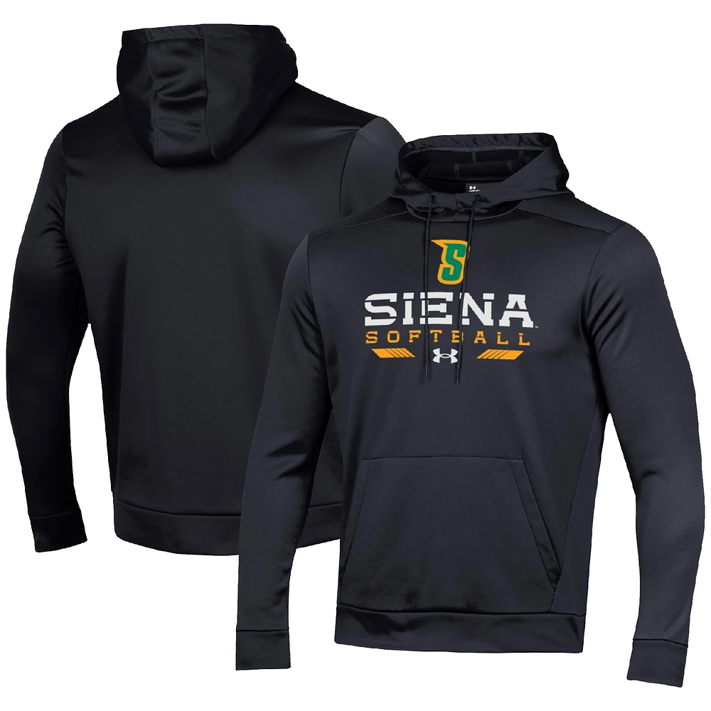 Men's Under Armour Black Siena Saints Softball Pullover Hoodie