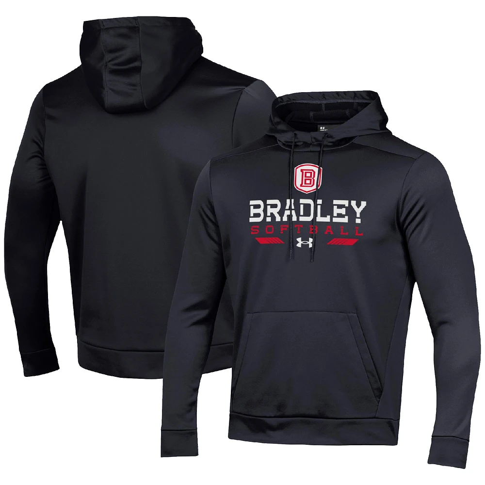Men's Under Armour Black Bradley Braves Softball Pullover Hoodie