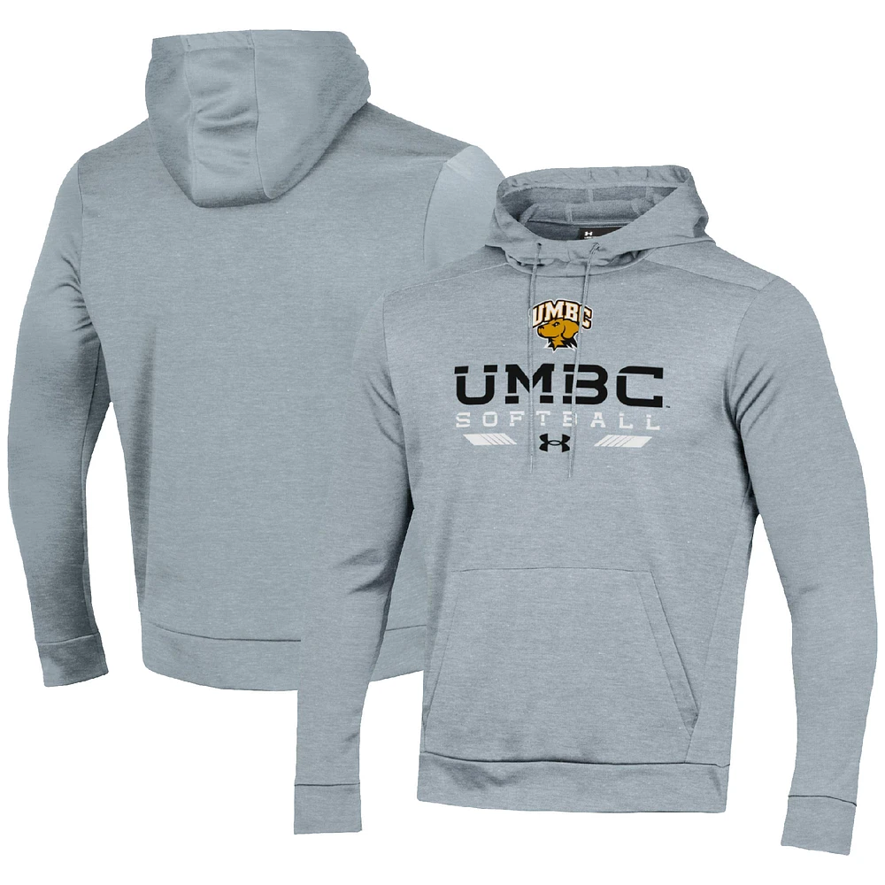 Men's Under Armour Gray UMBC Retrievers Softball Pullover Hoodie
