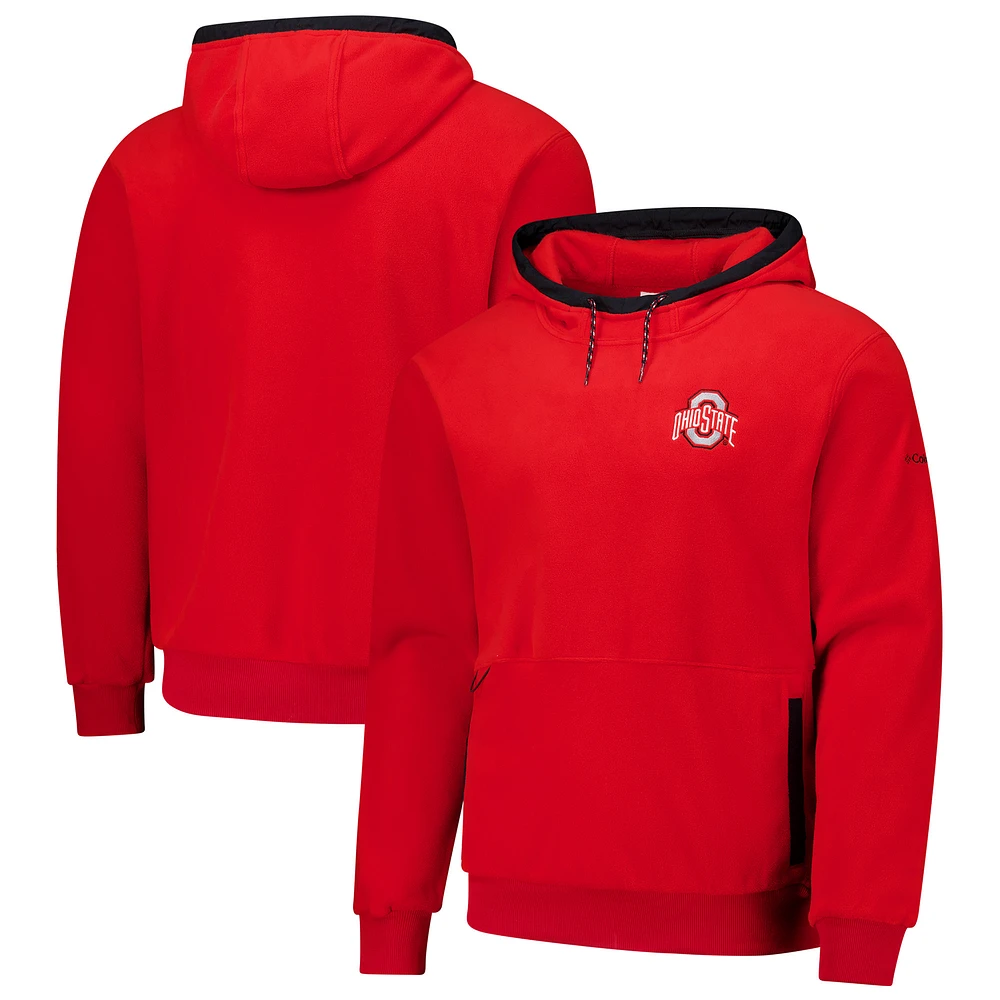 Men's Columbia Scarlet Ohio State Buckeyes Flanker Fleece Pullover Hoodie