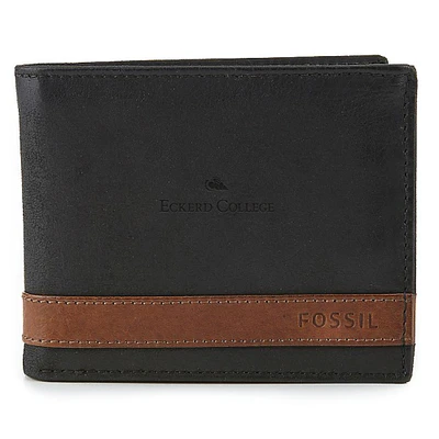 Fossil Black Eckerd Tritons Quinn Flip ID Bifold Wallet