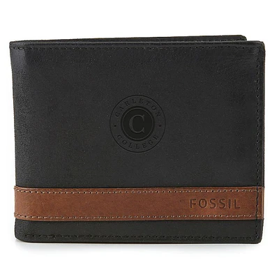 Fossil Black Carleton Knights Quinn Flip ID Bifold Wallet