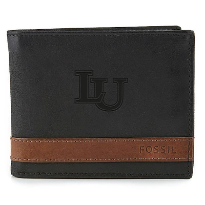 Fossil Black Lindenwood Lions Quinn Flip ID Bifold Wallet